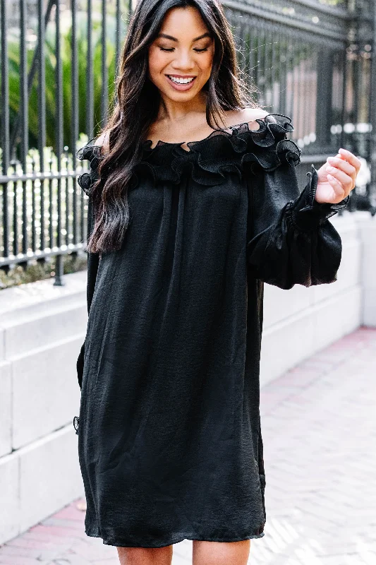 Trendy Urban Attire Can You Believe It Black Ruffled Dress