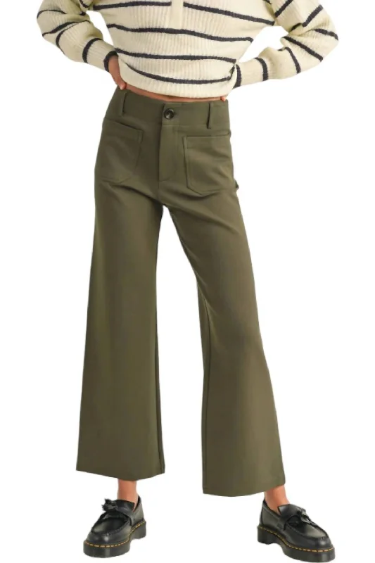 Timeless Elegance Redefined Ponte Crop Pants In Olive