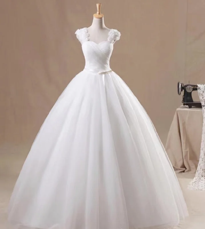 Casual Chic Strapless wedding dress, sweet princess bouffant dress ,white wedding dress