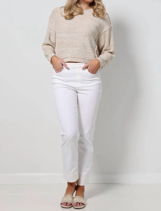 From Casual To Classy 5 Pocket Pull On Pant In Cream