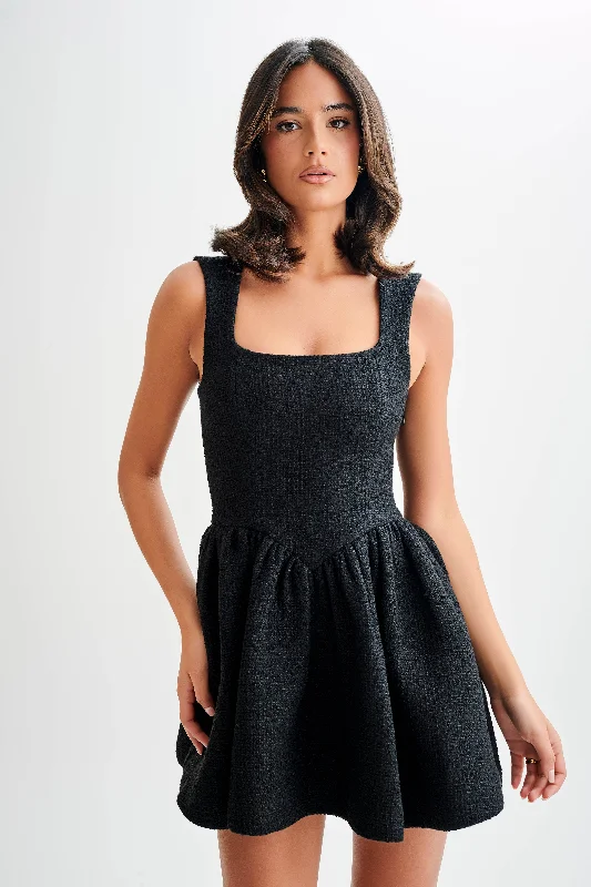 Day-To-Night Styles Jennifer Boucle Mini Dress - Black