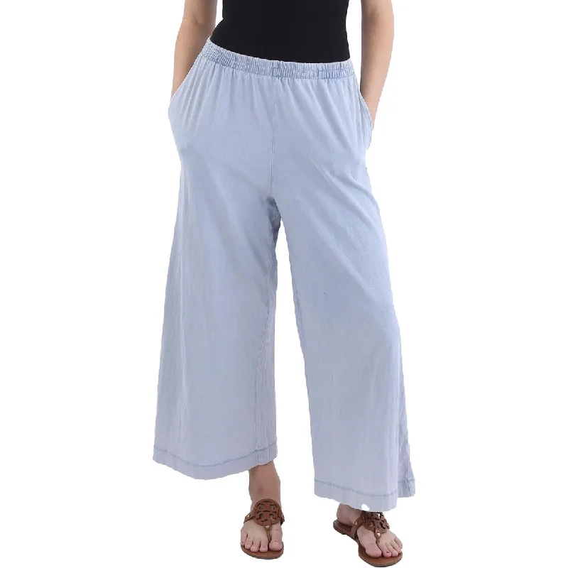 Disco - Inspired Retro Dance Look Womens Cotton High Rise Cropped Pants