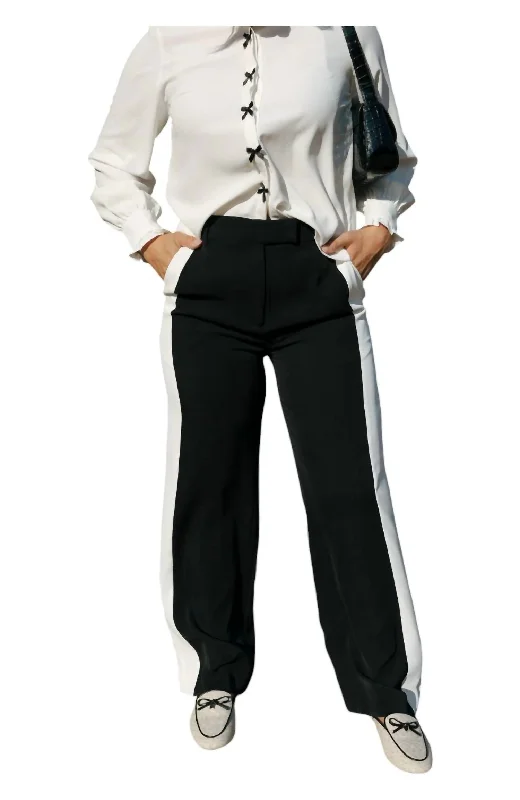 Valentine's Special Colorblock Pants In Black/white