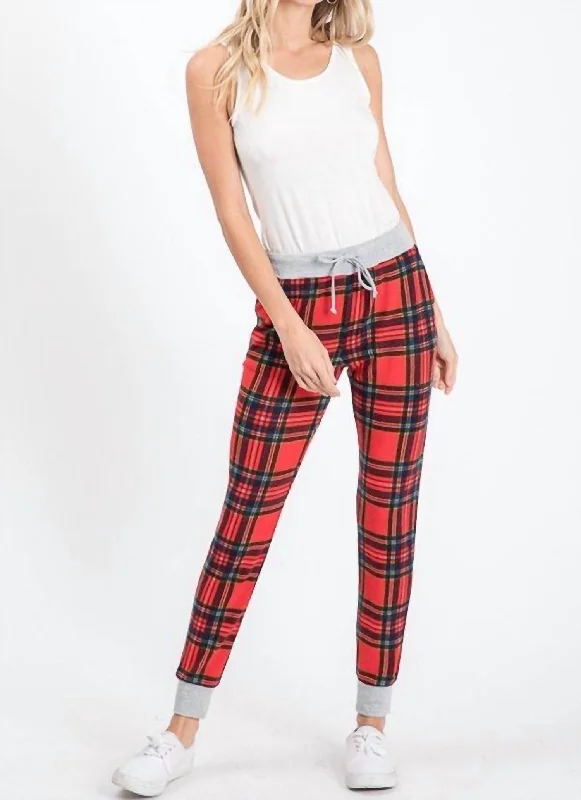 Big Discounts Plaid Jill Jogger In Red