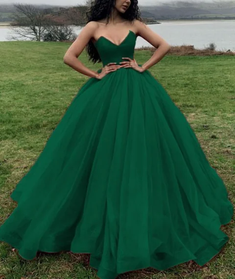 Trend Forward Threads For Her green ball gown,organza ball gown,green wedding dress,puffy wedding prom dress cg2829