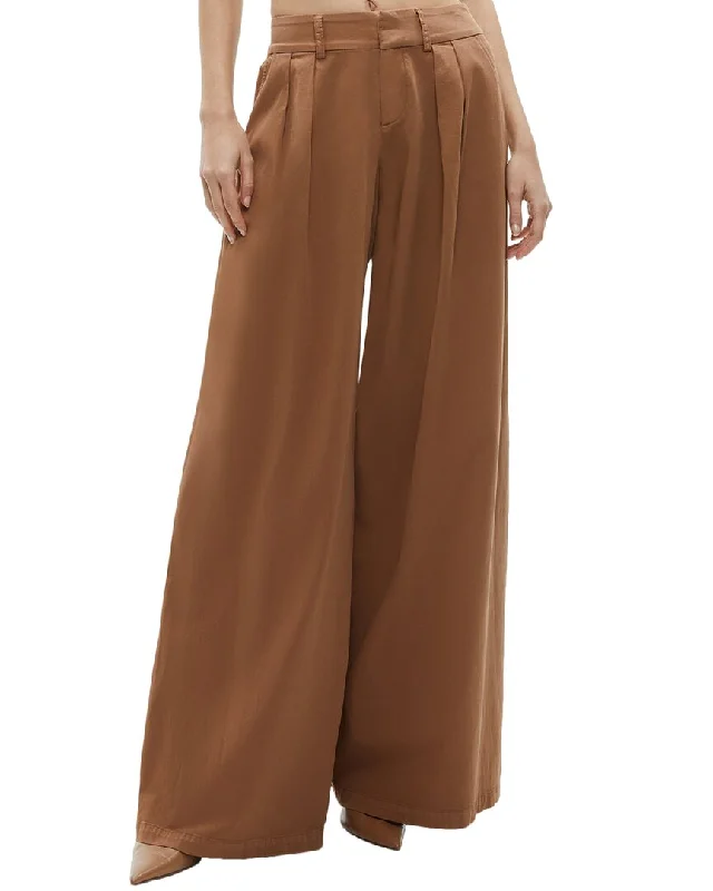 Runway Inspired Wear alice + olivia Garbo Low-Rise Baggy Pleated Trouser