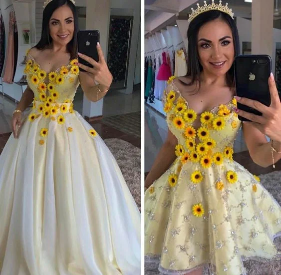 Limited Time Flash Sale yellow ball gown dresses Prom Dress A-Line Wedding Dress    cg19350