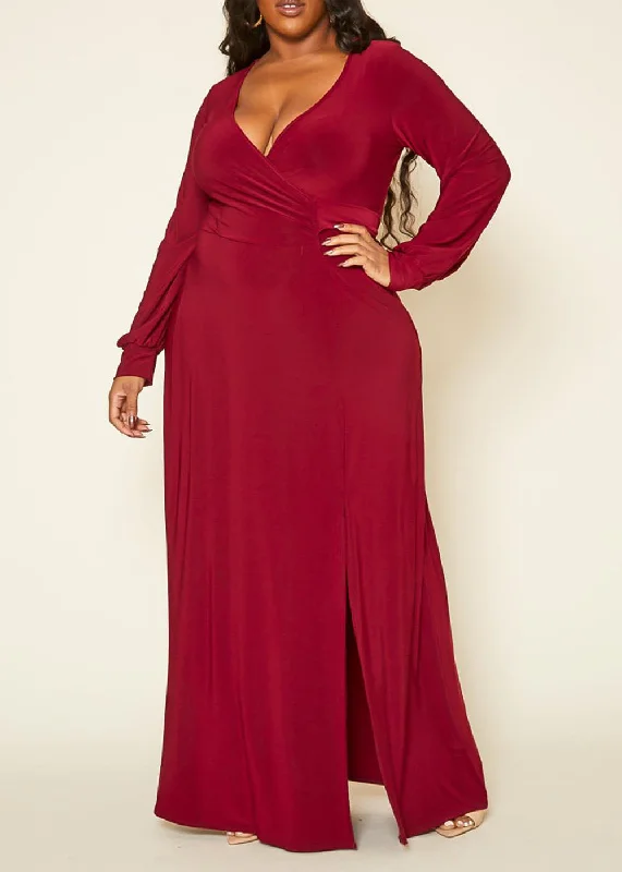 Embrace New Fashion Hi Curvy Plus Size Women Solid Flare Maxi Dress