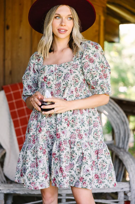 Relaxed Style Take Me Back White Floral Babydoll Dress