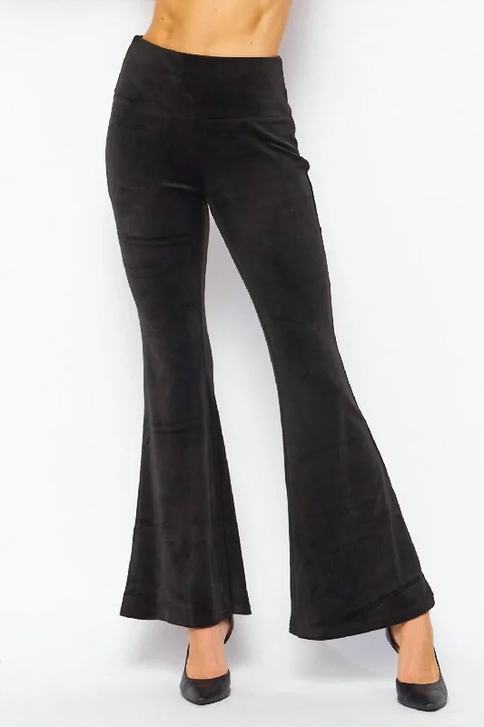 Huge Price Cut Velvet Flare Yoga Pants In Black