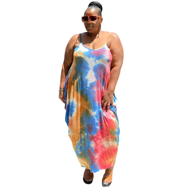 Shop Sales Plus Size Shannon Tie Dye Maxi Dress