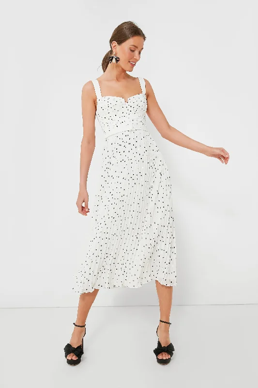 Don't Miss Out Polka Dot Chiffon Midi Dress