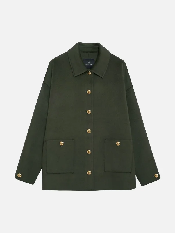 Feminine Grace Luca Jacket in Olive Cashmere Blend