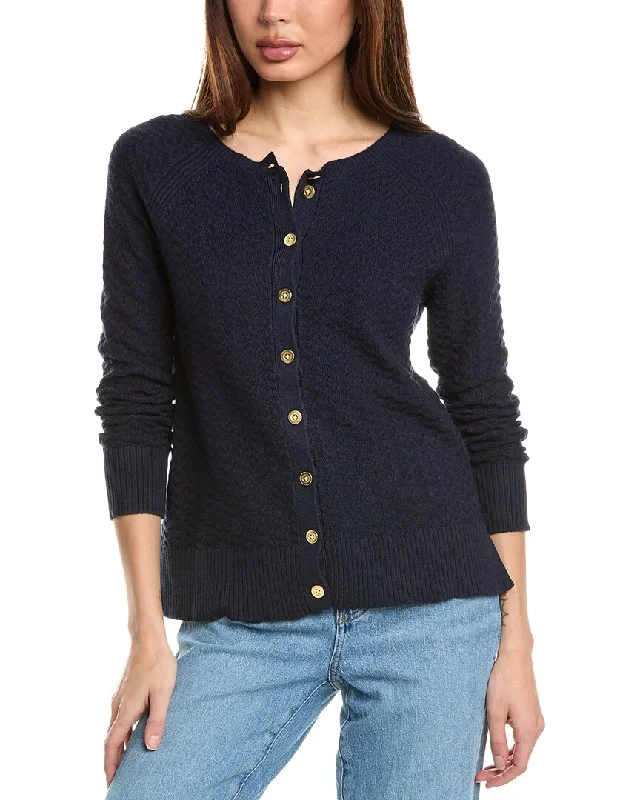 Trend Leading Collection Hannah Rose Button Arrow Stitch Reversible Cashmere-Blend Cardigan