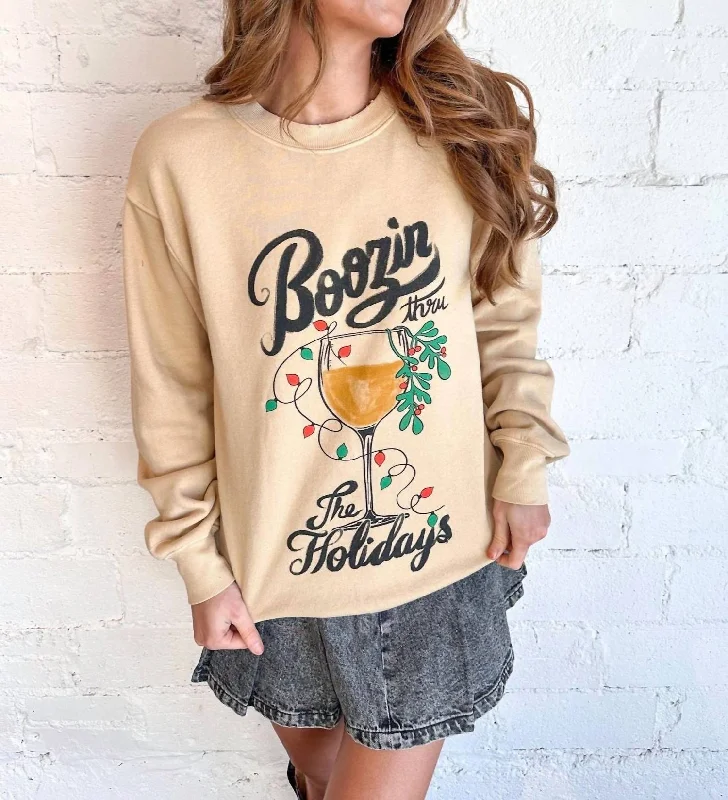 Clearance Sale, All Cheap Boozin' Sweatshirt In Caramel