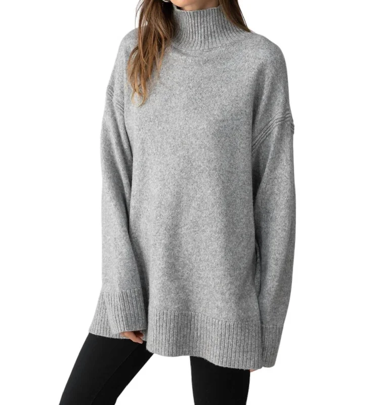 From Casual To Classy Perfect Tunic Sweater In Heather Ash