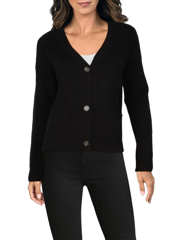 Timeless Elegance Redefined Womens Button-Down Ribbed Knit Cardigan Sweater