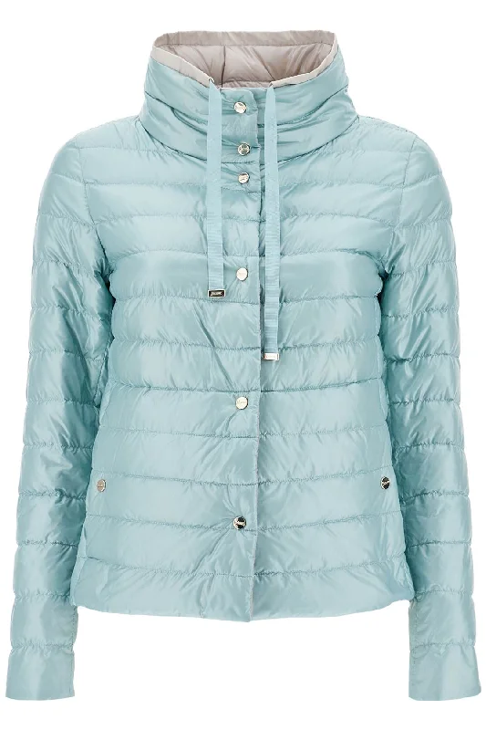 Fashion Sale Herno Women's Short Puffer Jacket In Ice blue Nylon With Metal Buttons