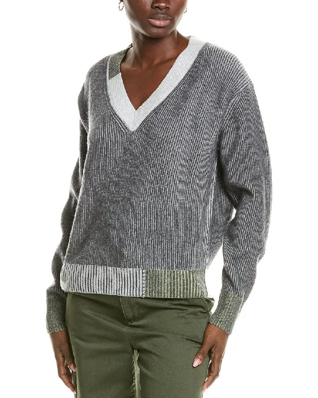 Fashion Forward Femme Brodie Cashmere Wool & Cashmere-Blend Plaited Color Pop Jumper