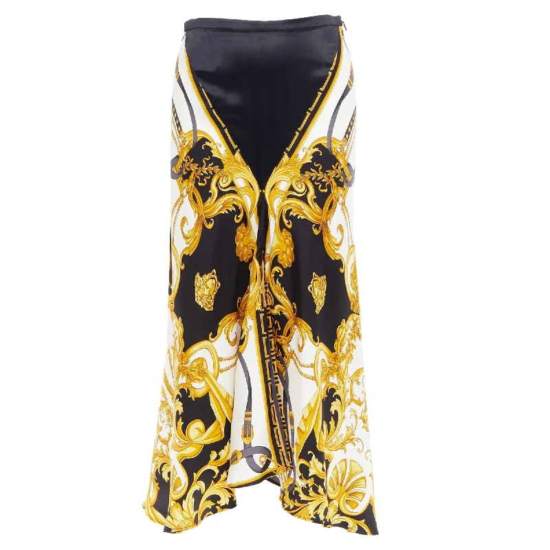 Holiday Attire Sale Versace Rodeo Barocco Silk Viscose Bias Cut Skirt