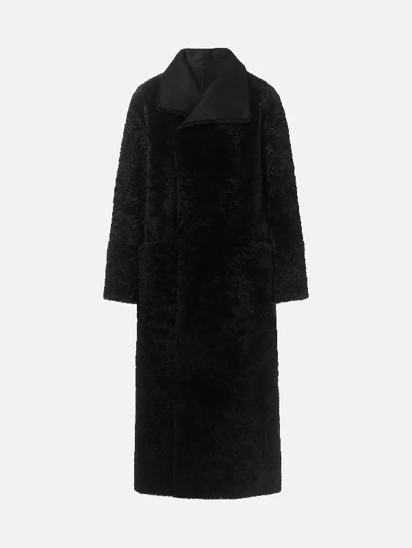 Exclusive Sale Birthday Shearling Coat in Black