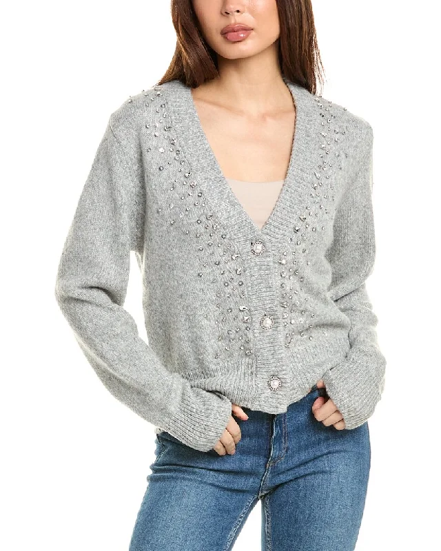 Trend Setting Wardrobe Gracia Rhinestone Wool-Blend Cardigan