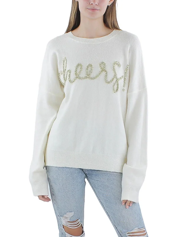 Cutting Edge Fashion Cheers Womens Knit Pullover Crewneck Sweater