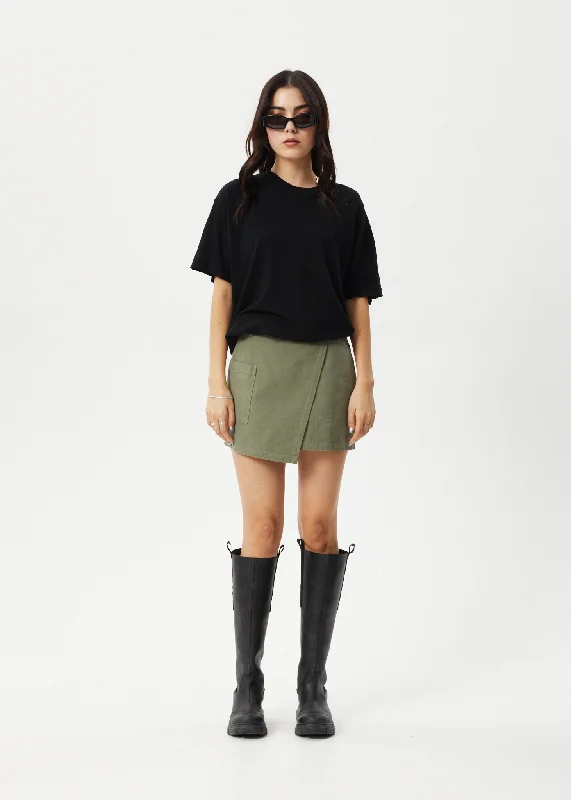 Bid Farewell To The Old Season AFENDS Womens Fraser - Utility Mini Skirt - Olive