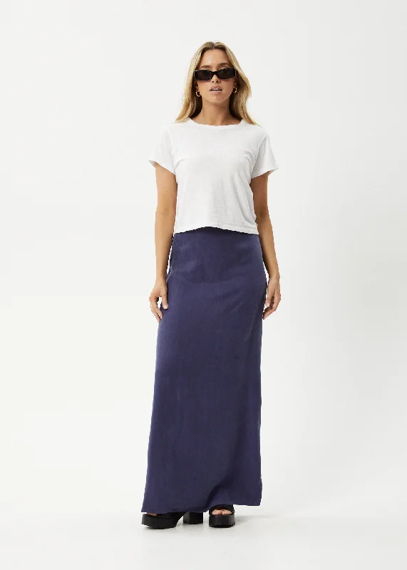 Eco Friendly Fashion Sale AFENDS Womens Grace - Cupro Maxi Skirt - Navy