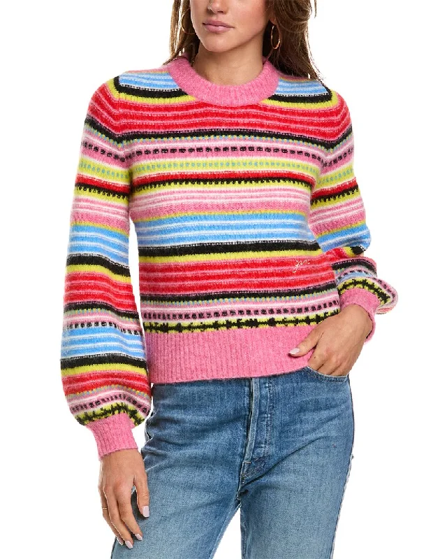 Unleash Your Fashion GANNI Soft Stripe Wool-Blend Sweater