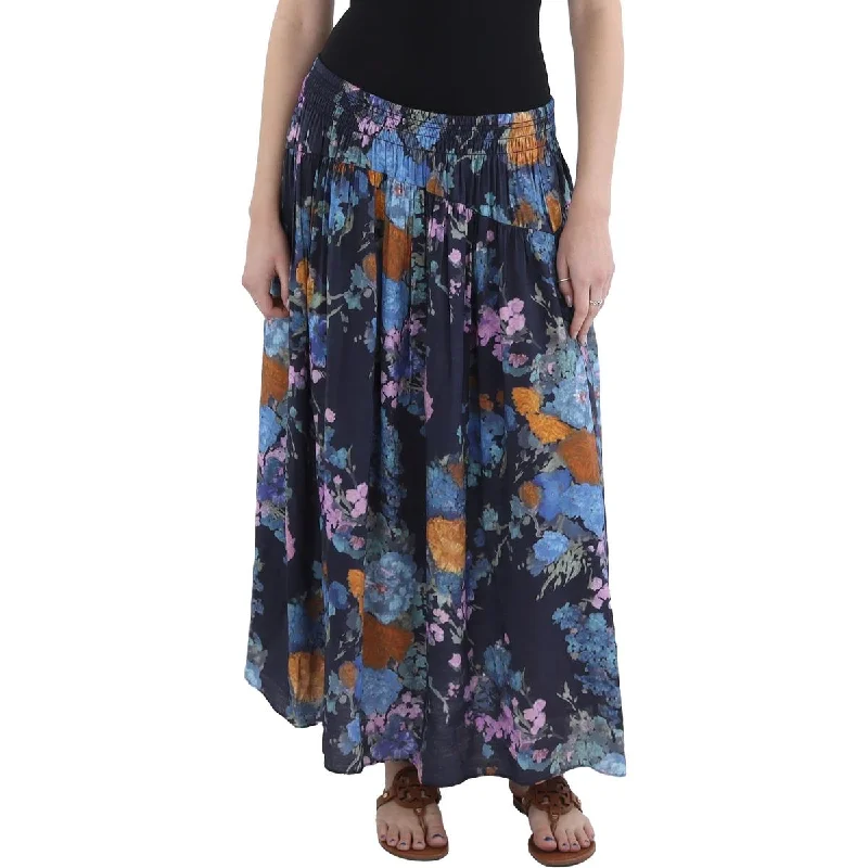 Stylish Looks Womens Floral Print Midi Midi Skirt