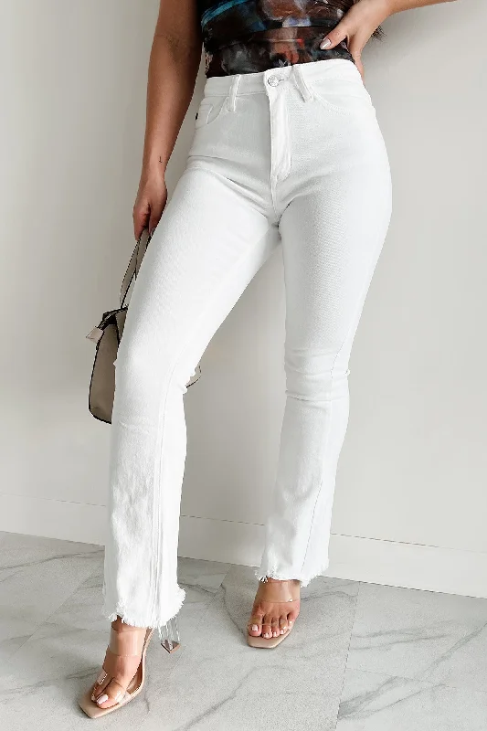 Embrace New Fashion Brianca High Rise Kancan Bootcut Jeans (White)