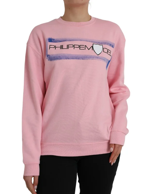 Limited Quantities Philippe Model Cotton Logo Print Long Sleeves Pullover Women's Sweater (Pre-Owned)