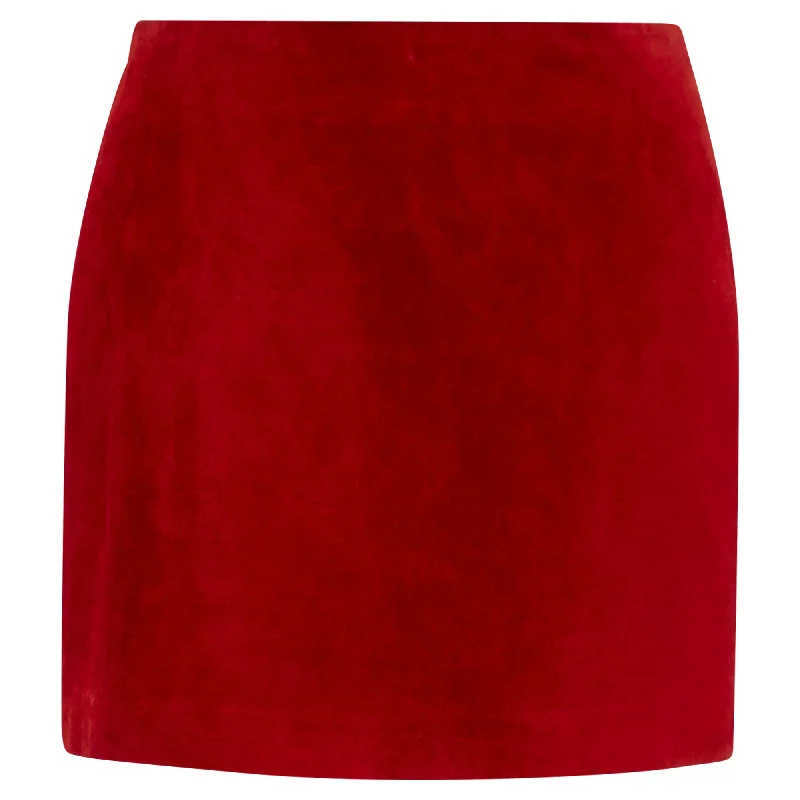 Big Discounts Saint Laurent suede leather back dart mini skirt