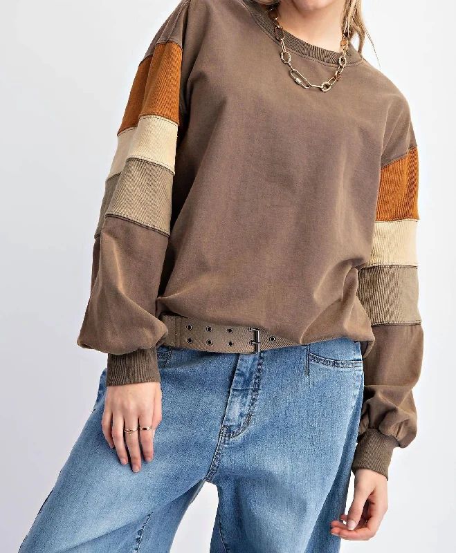 Essentials On Sale Mineral Wash Sweatshirt In Brown