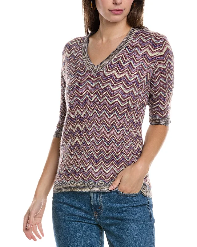 Fresh Styles, Fresh Deals M Missoni Elbow Sleeve Mohair & Wool-Blend Sweater