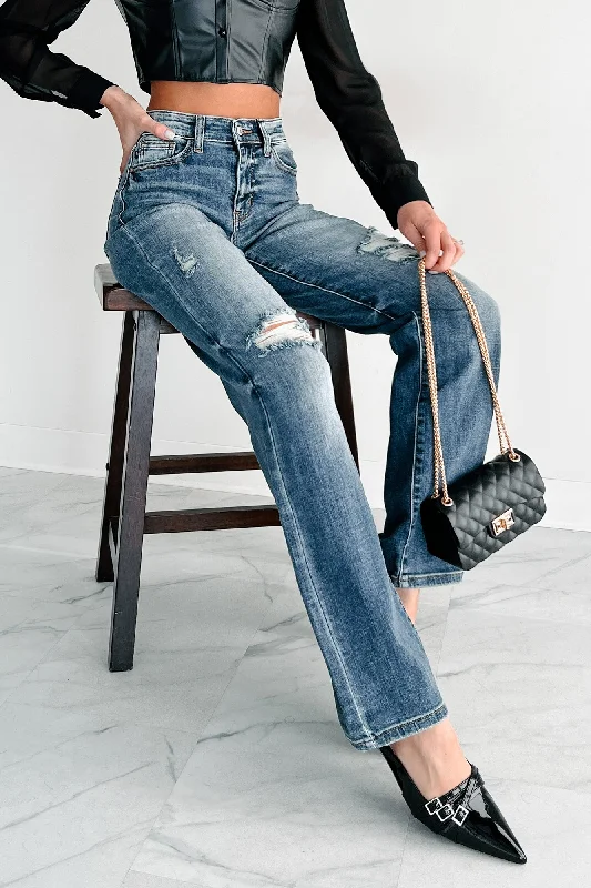 Exclusive Sale Peter Judy Blue High Rise Distressed Dad Jeans (Medium)