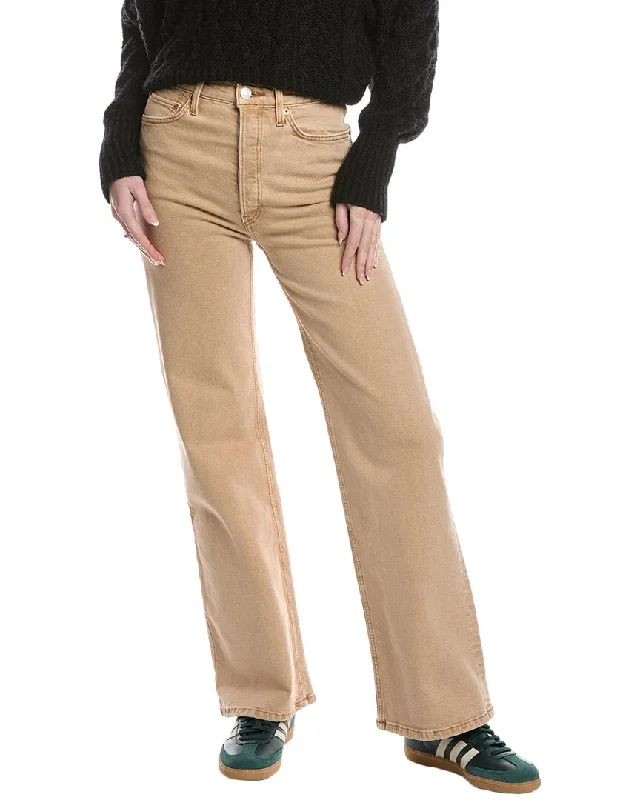 Latest Fashion RE/DONE 70's Ultra High-Rise Washed Khaki Wide Leg Jean