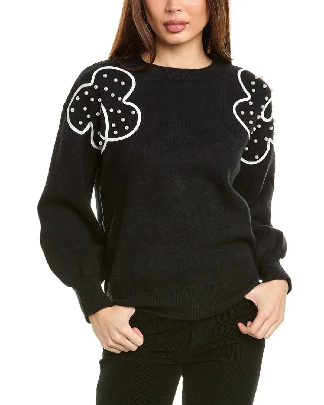 Holiday Glam Gracia Floral Embroidered Sweater