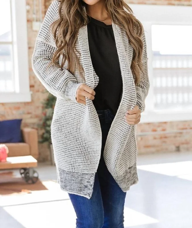 Elevate Your Wardrobe Breanna Oversized Knit Cardigan In Apricot