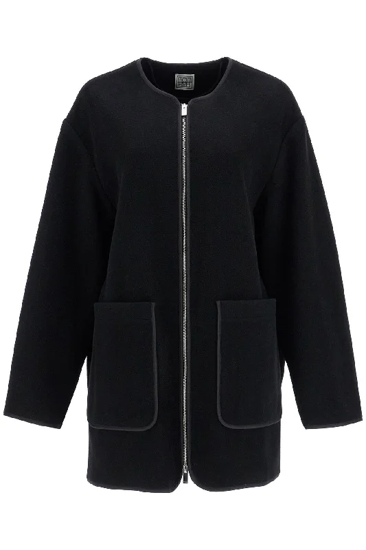 Hurry Before It's Gone Toteme Women's  Wool Felt High Collar Jacket With Zip