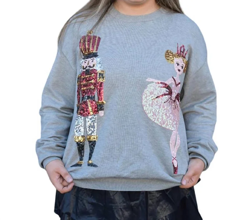 Shop Sales Jolly Nutcracker Sweater In Grey