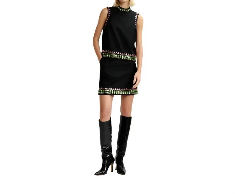 New Season Fashion Preview Glaciers Embellished Skirt In Combo Black