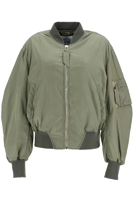 Seasonal Style Discounts The Attico Women's Oversized Bomber Jacket With Puff Sleeves Military