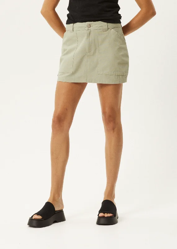 Quality Driven Apparel AFENDS Womens Lexi - Cargo Mini Skirt - Eucalyptus