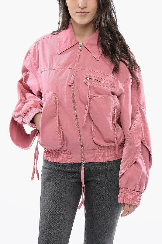 Fashion Forward Blumarine Cotton Utility Jacket With Bishop Sleeves