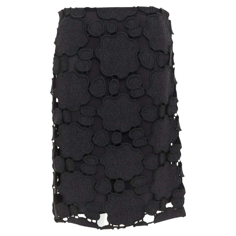 Flash Sales Miu Miu wool cloud cut out embroidery anglais skirt