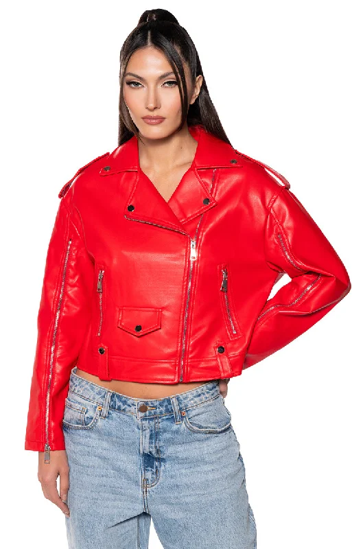 Stay Ahead In Style NEW AUSSY PU MOTO JACKET