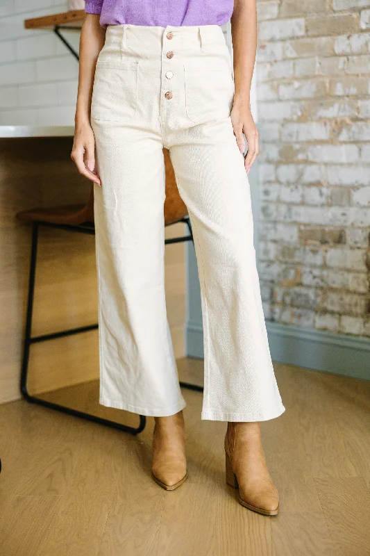 Style Breakthroughs More To Love Ecru Cream Denim Pants