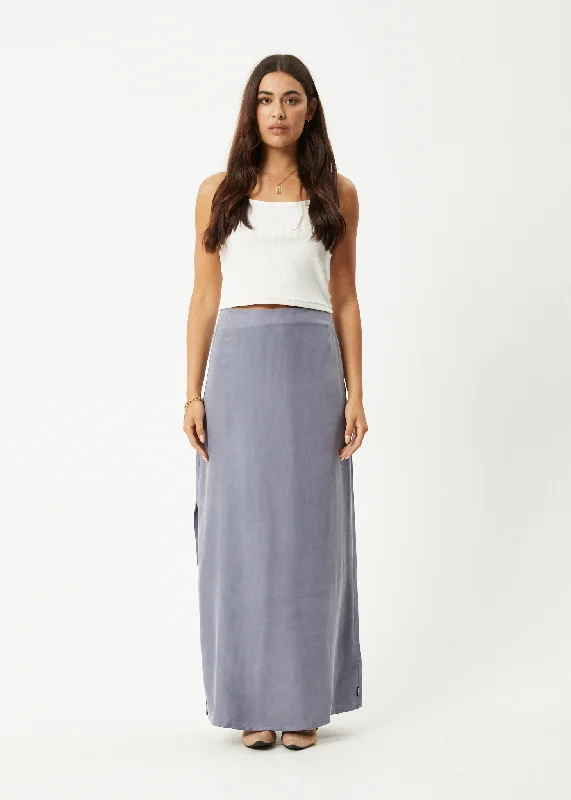 Limited Time Special Offer AFENDS Womens Grace - Cupro Maxi Skirt - Marlin